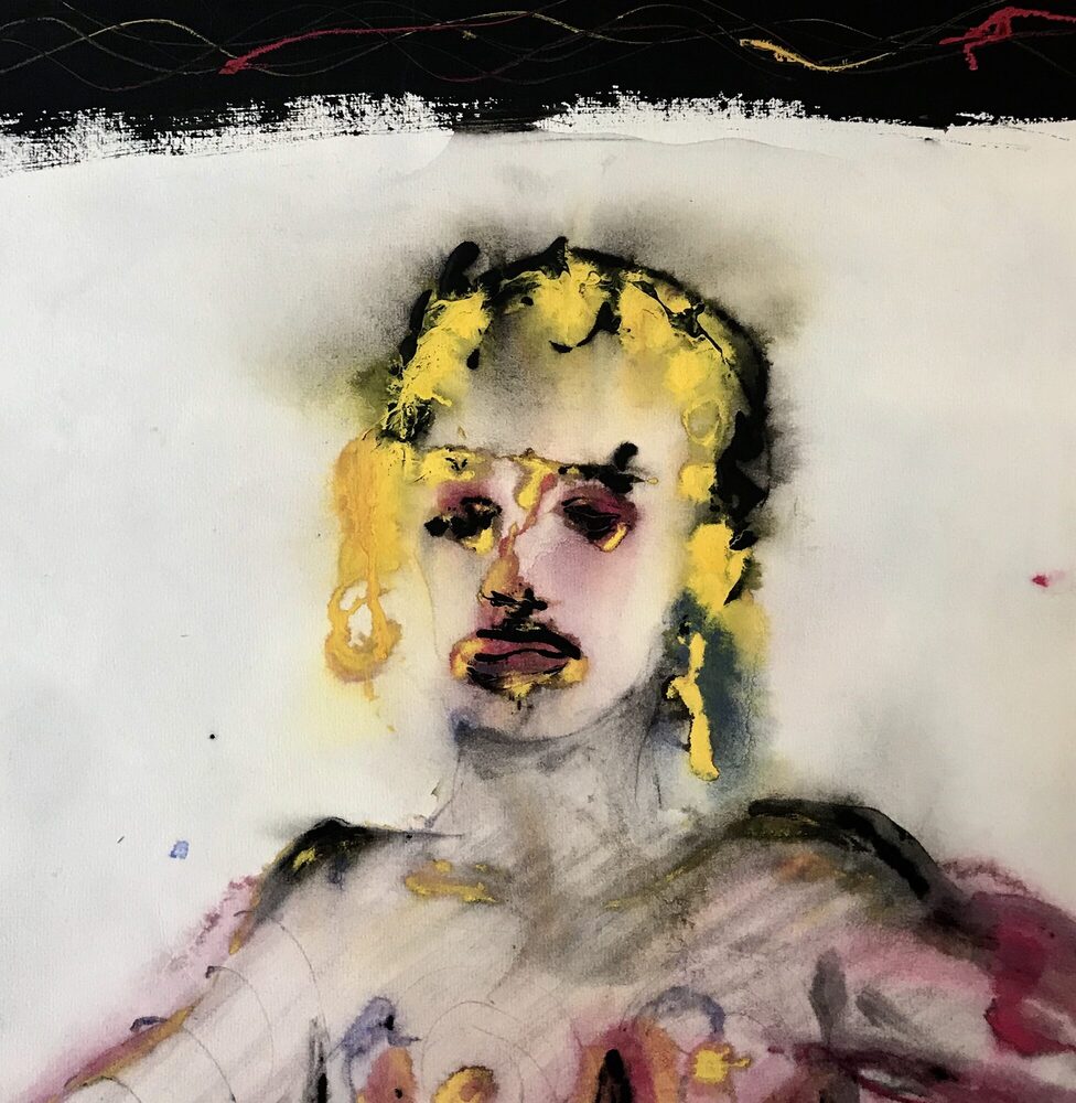 Ohne Titel, 2022, Zeichnung/Aquarell, 30 × 30 cm