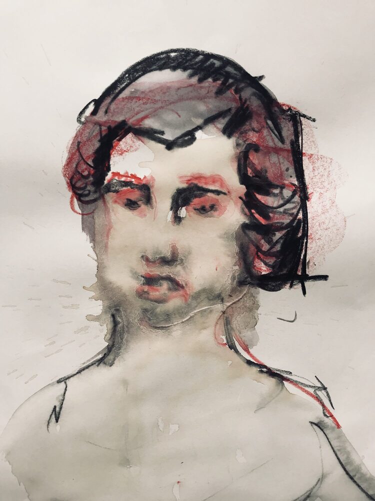 Michelle, 2019, Zeichnung/Aquarell, 30 × 50 cm