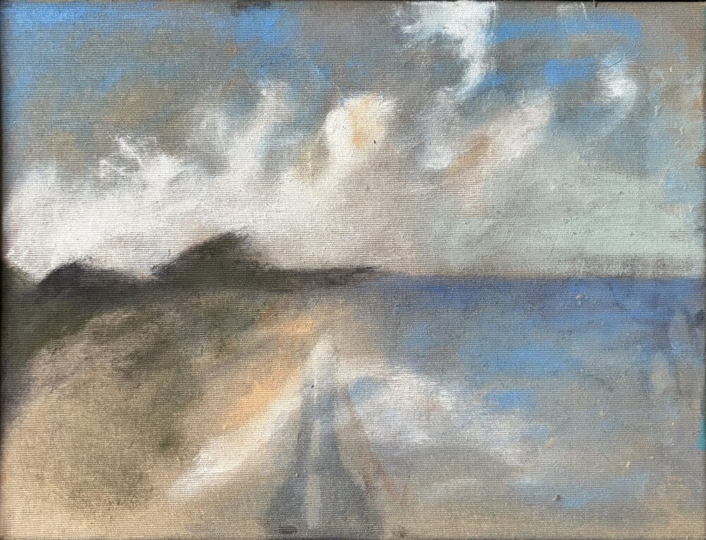 Kleine Landschaft, 2024, Öl auf Leinwand, 30 × 46 cm