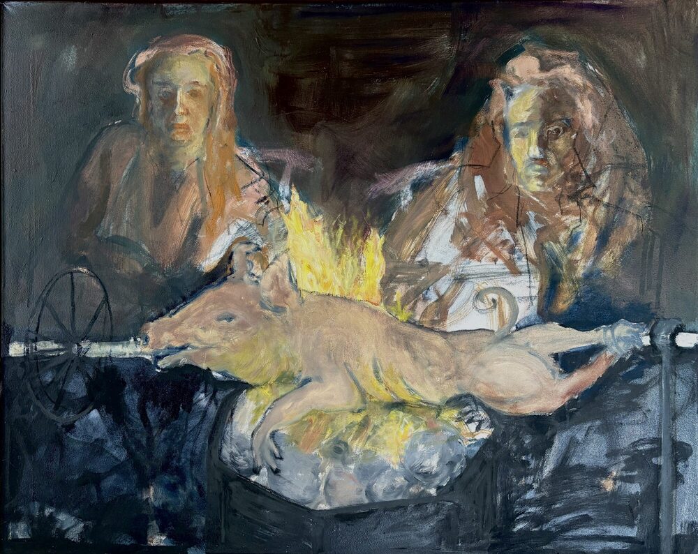 Mitternachts-Romantik, 2022, Öl auf Leinwand, 80 × 100 cm