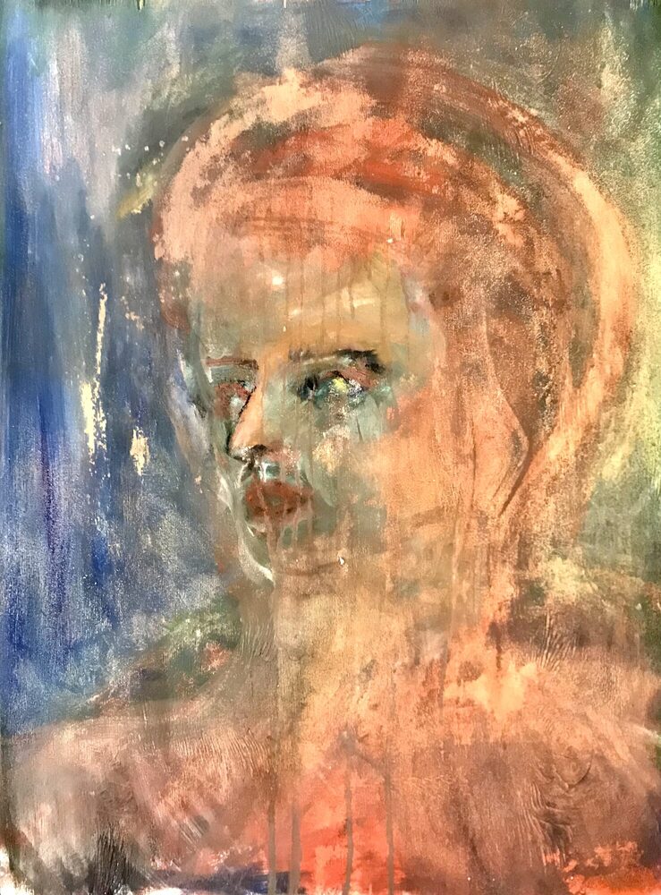 Ohne Titel, 2019, Öl auf Holz, 35 × 50 cm