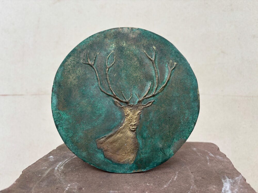 Hirsch, 2019, Bronze, 15 × 15 cm